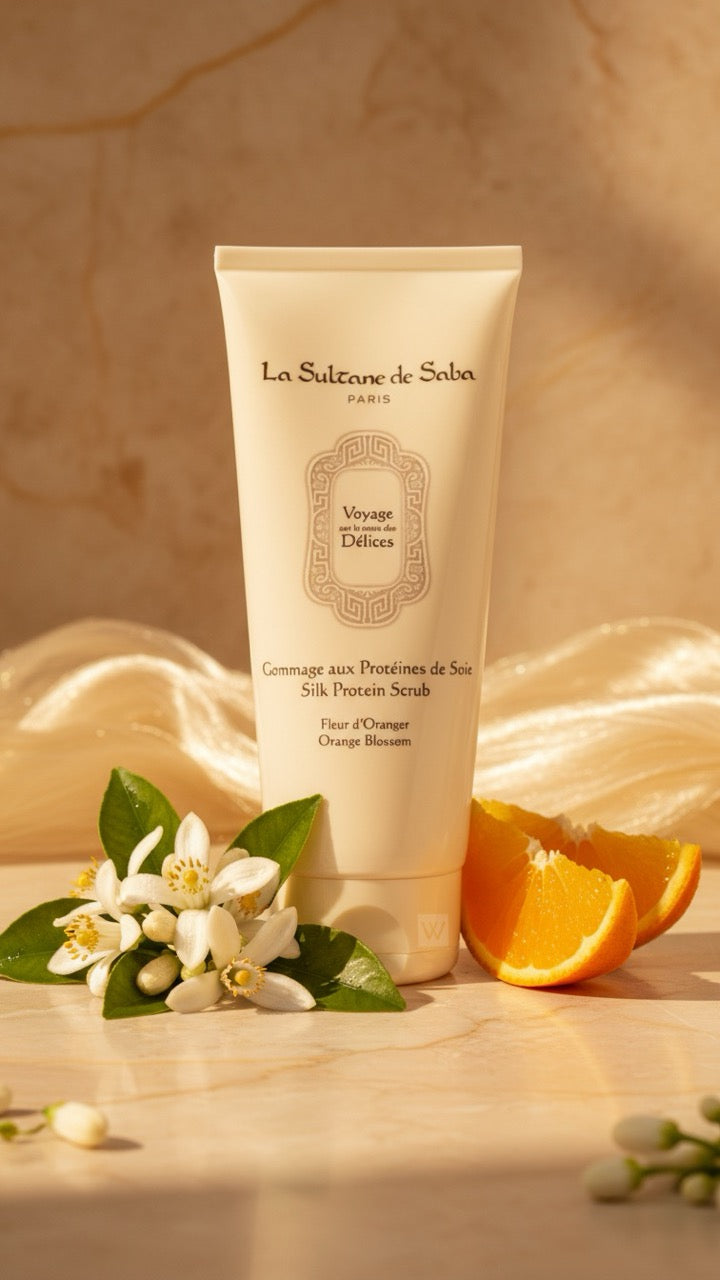 Silk protein scrub - Orange Blossom - Road of Delights