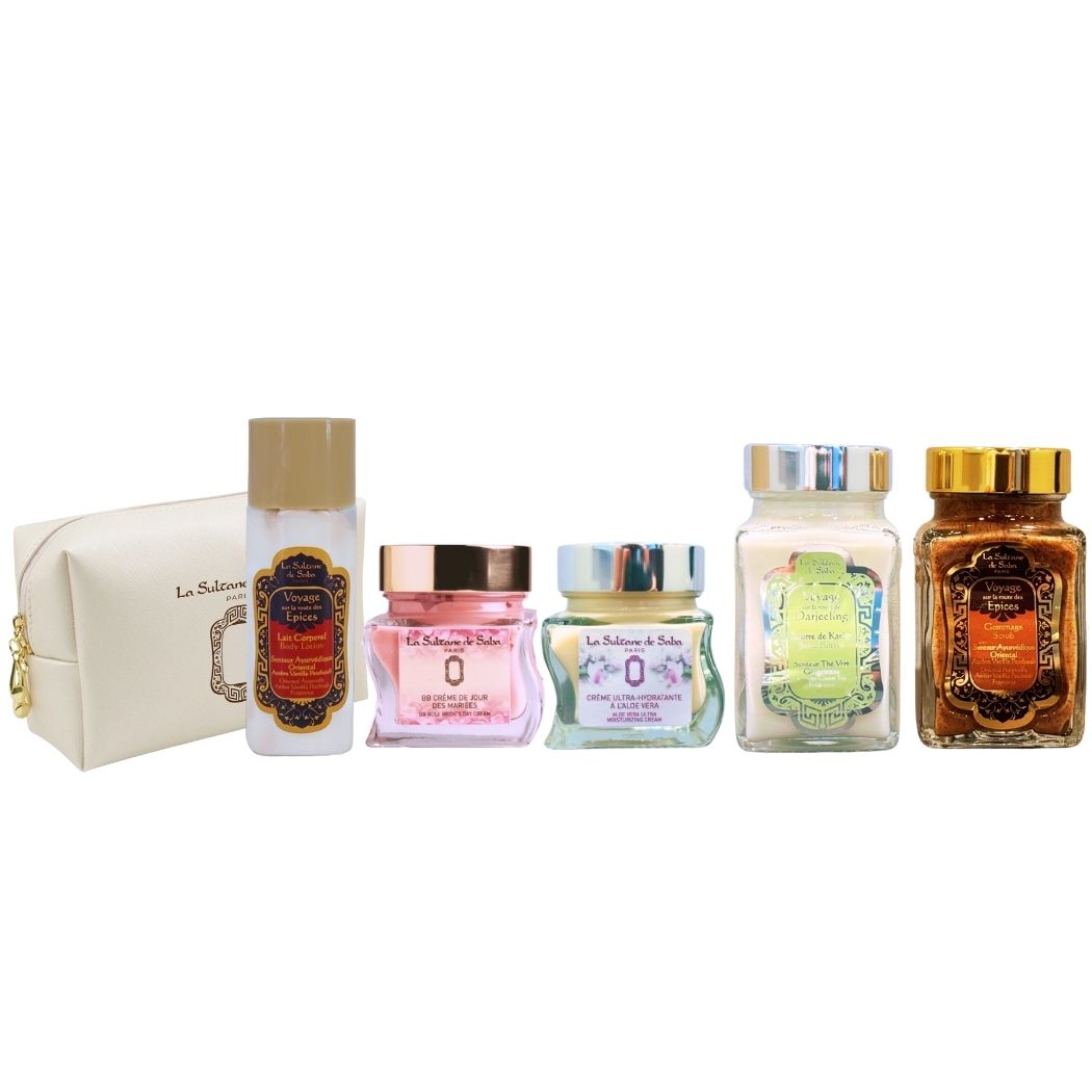 Beauty Pouch, Body Lotion Ayurvedic, Shea Butter Ginger Green Tea, BB Cream, Body Scrub Ayurvedic, Face Cream Aloe Vera 🎁