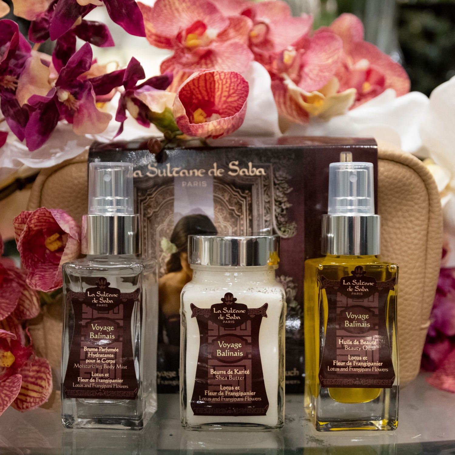 Load image into Gallery viewer, Bali Mist Gift Set - Lotus and Frangipani Flowers - Journey To Bali
