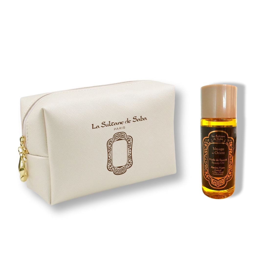 Load image into Gallery viewer, Beauty Pouch &amp; Beauty Oil Amber Musk Sandalwood
