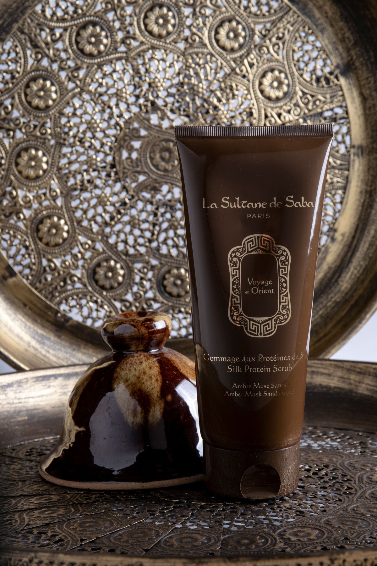 Silk Protein Scrub -  Amber Musk Sandalwood - Eastern Journey