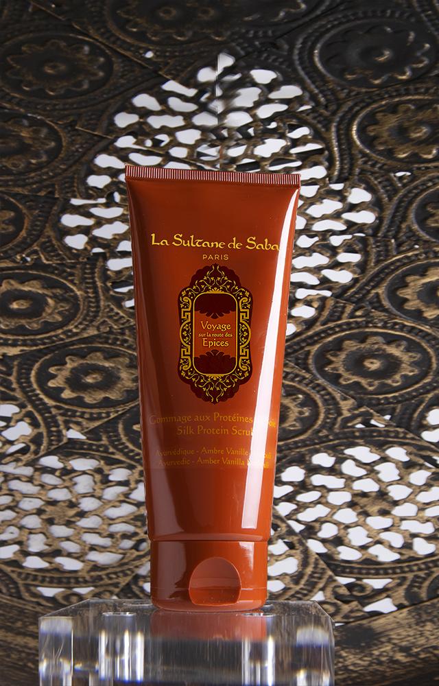 Load image into Gallery viewer, Silk Protein Scrub - Ayurvedic Treatment - Amber Vanilla Patchouli Journey To The Spices Route
