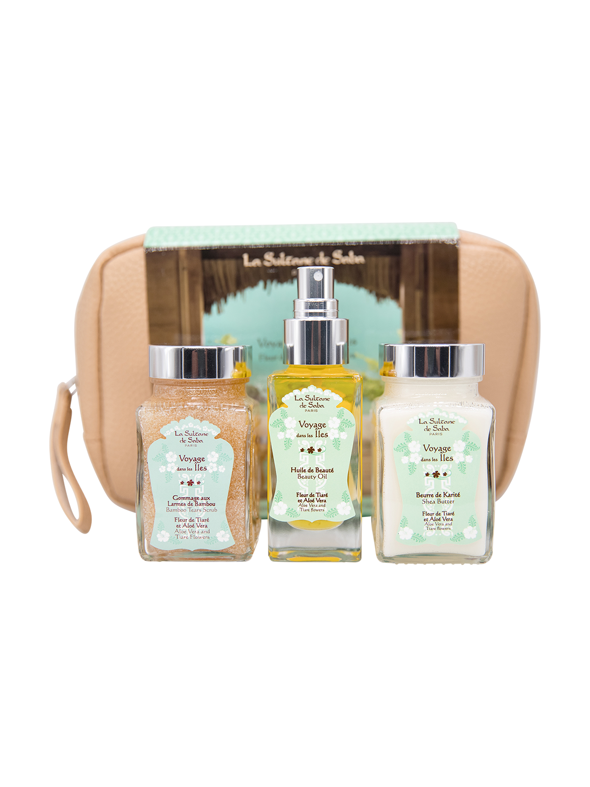 Load image into Gallery viewer, Pouch Gift Set - Island &amp; Monoï - Tiara Flowers And Aloe Vera - Journey To The Islands
